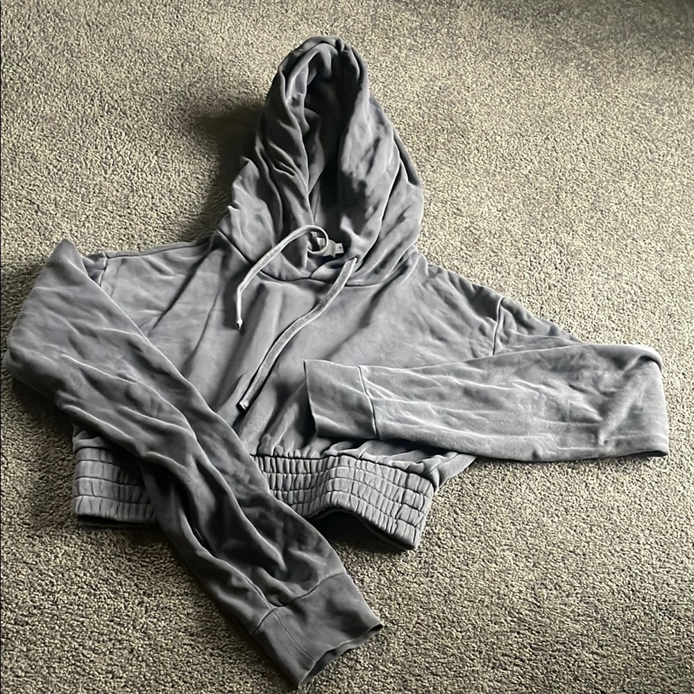 TALENTLESS S Boxer Gray Cropped Hoodie LIKE NEW